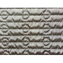 polyester stripe with fashion embroidered padded quilting fabric